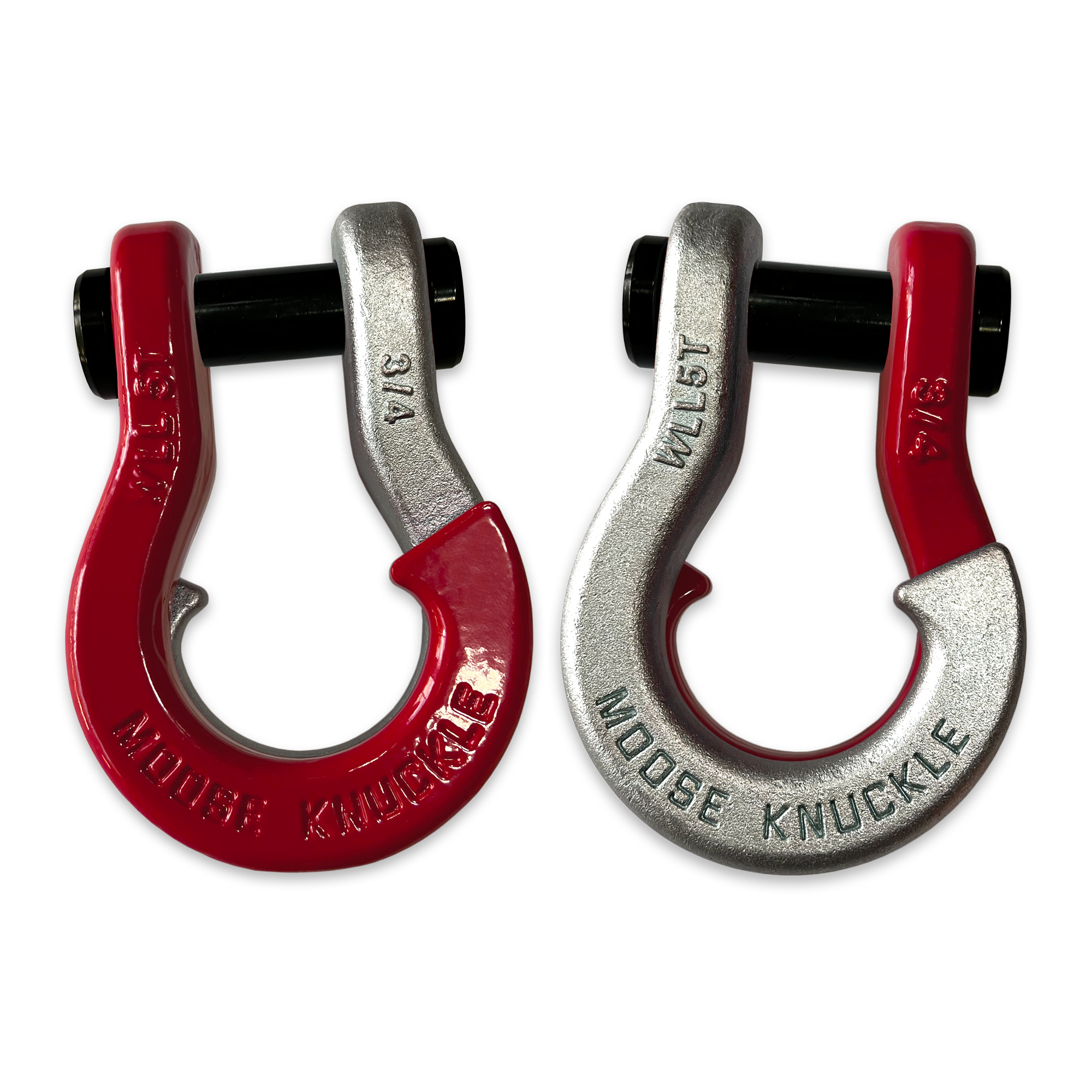 Moose Knuckle's Jowl Recovery Split Shackle 3/4 in Flame Red and Nice Gal Combo