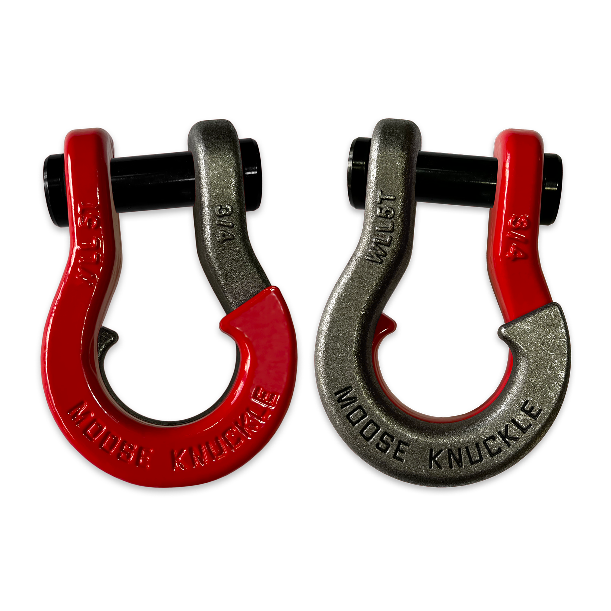 Moose Knuckle's Jowl Recovery Split Shackle 3/4 in Flame Red and Raw Dog Combo