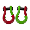 Moose Knuckle's Jowl Recovery Split Shackle 3/4 in Flame Red and Sublime Green Combo