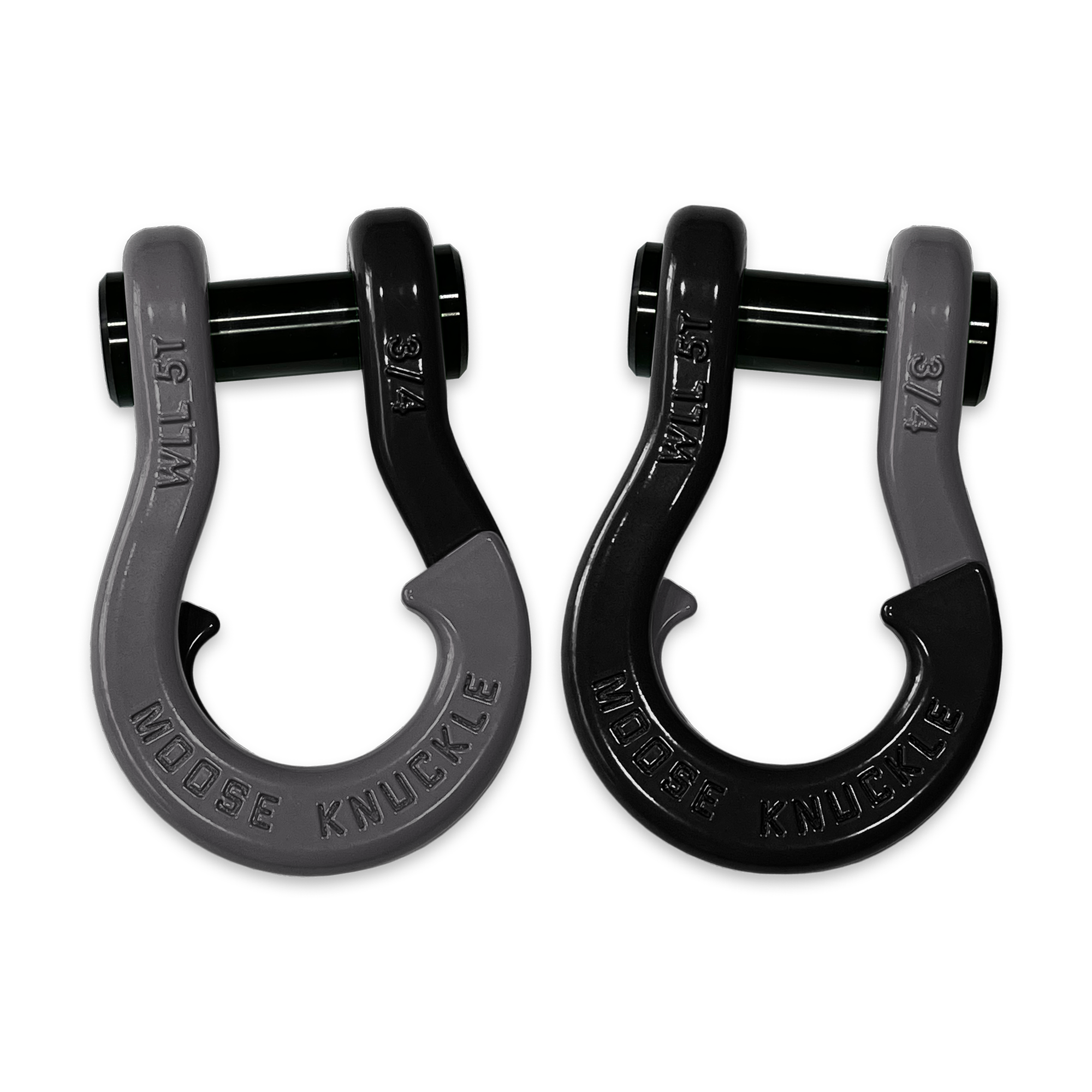 Moose Knuckle's Jowl Recovery Split Shackle 3/4 in Gun Gray and Black Hole Combo