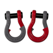 Moose Knuckle's Jowl Recovery Split Shackle 3/4 in Gun Gray and Flame Red Combo