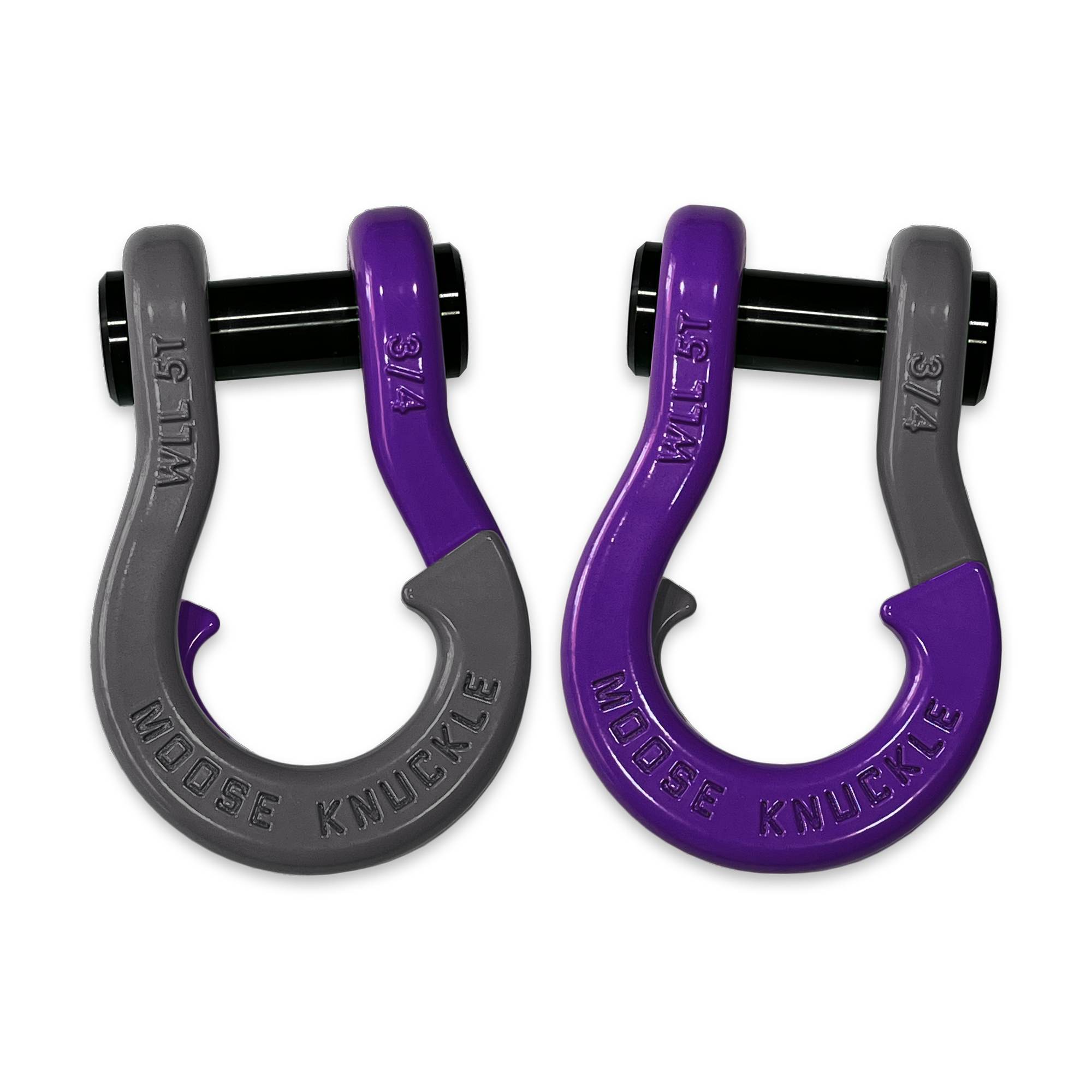 Moose Knuckle's Jowl Recovery Split Shackle 3/4 in Gun Gray and Grape Escape Combo