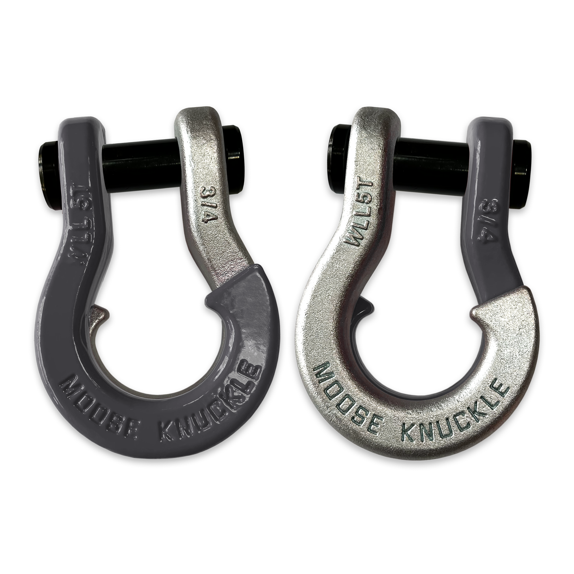 Moose Knuckle's Jowl Recovery Split Shackle 3/4 in Gun Gray and Nice Gal Combo