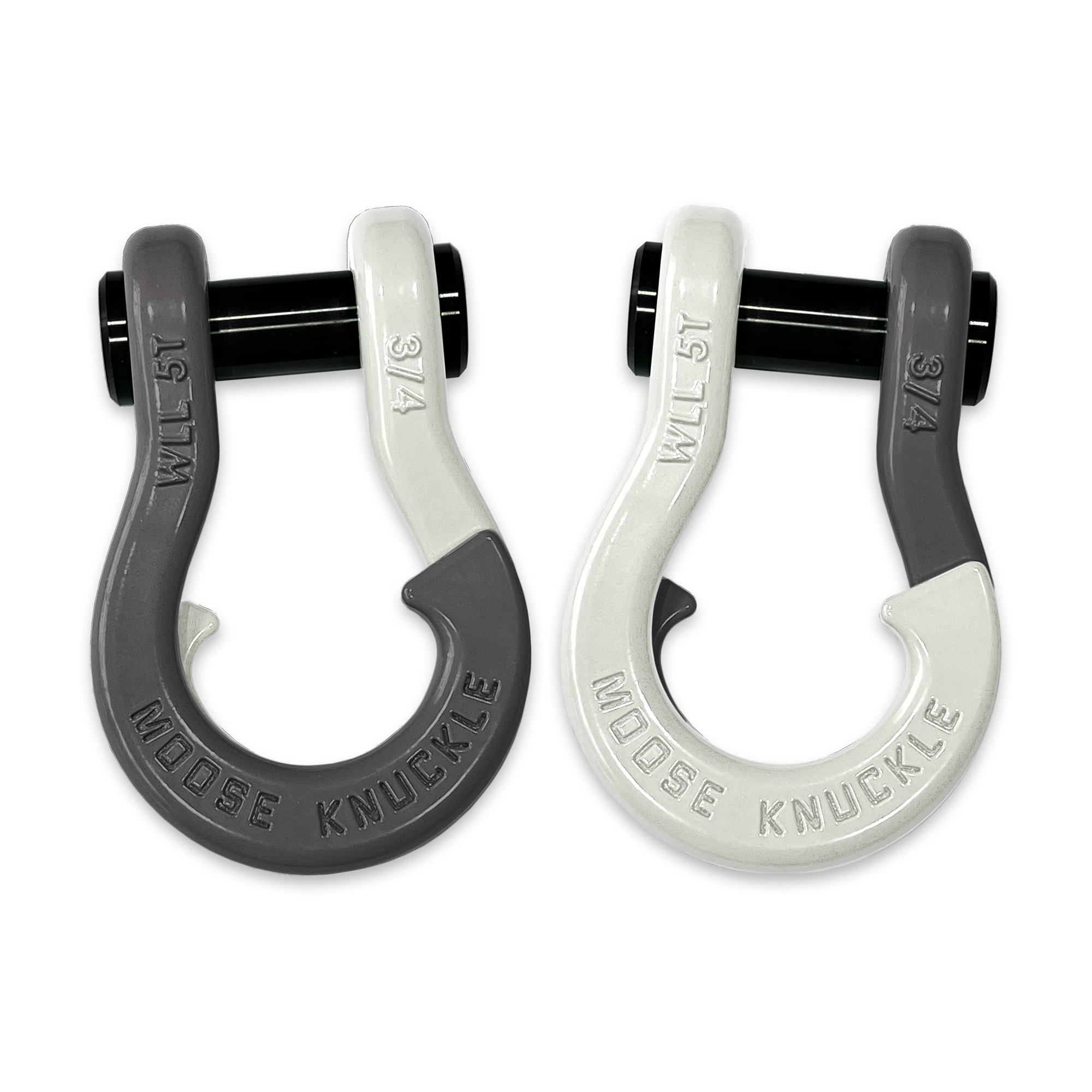 Moose Knuckle's Jowl Recovery Split Shackle 3/4 in Gun Gray and Pure White Combo