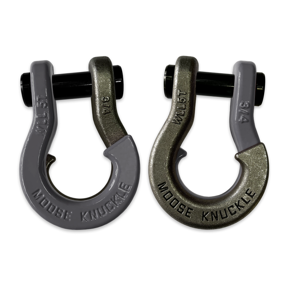 Moose Knuckle's Jowl Recovery Split Shackle 3/4 in Gun Gray and Raw Dog Combo