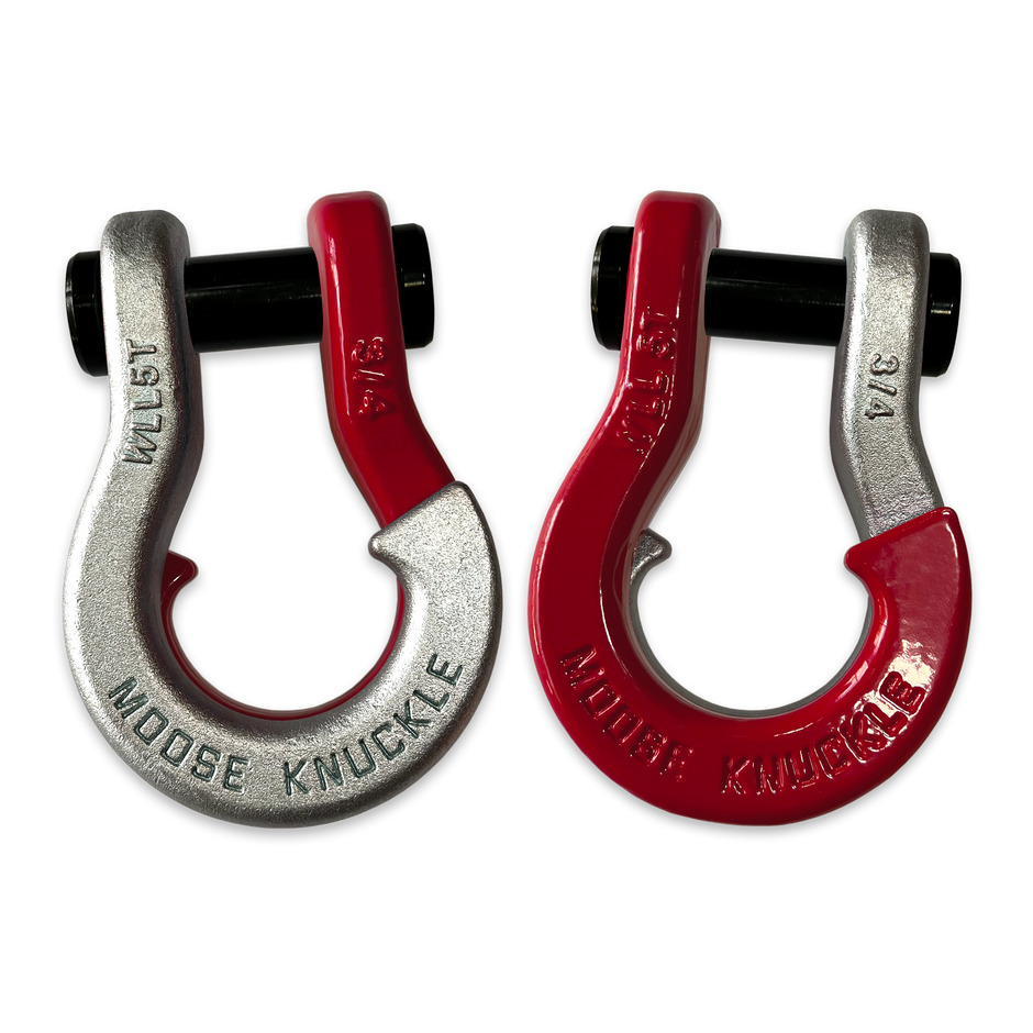 Jowl Galvanized Recovery Shackle (Nice Gal and Flame Red Combo)