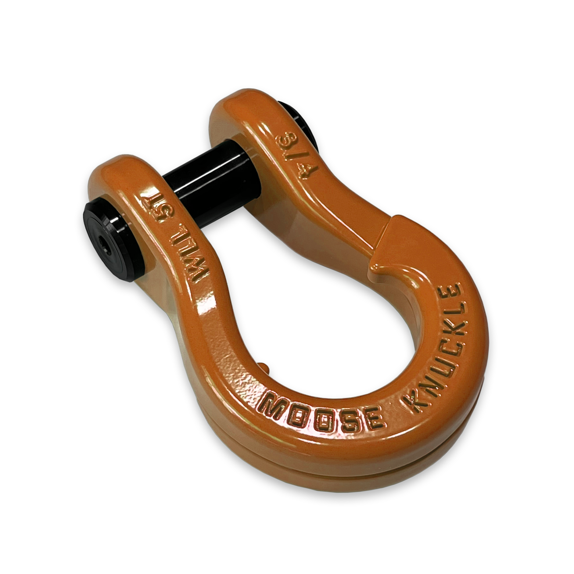 Jowl Recovery Split Shackle in Obscene Orange (Left Angle Shot)