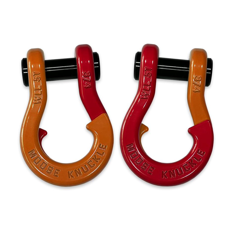 Jowl Recovery Split Shackle in Obscene Orange and Flame Red Combo