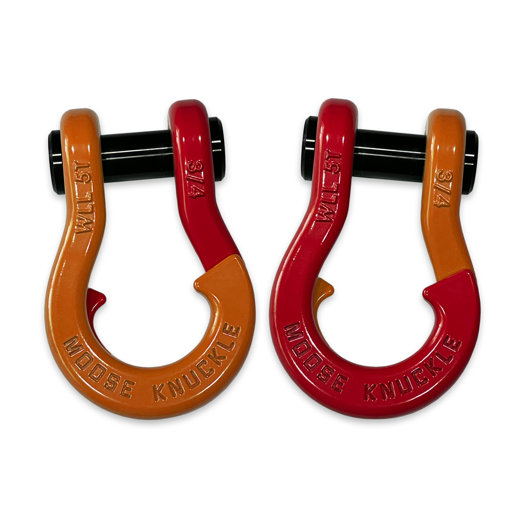 Jowl Recovery Split Shackle in Obscene Orange and Flame Red Combo