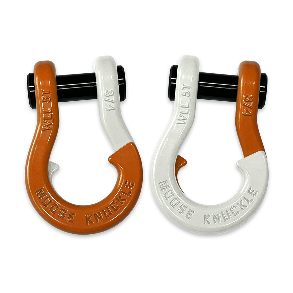 Jowl Recovery Split Shackle in Obscene Orange and Pure White Combo