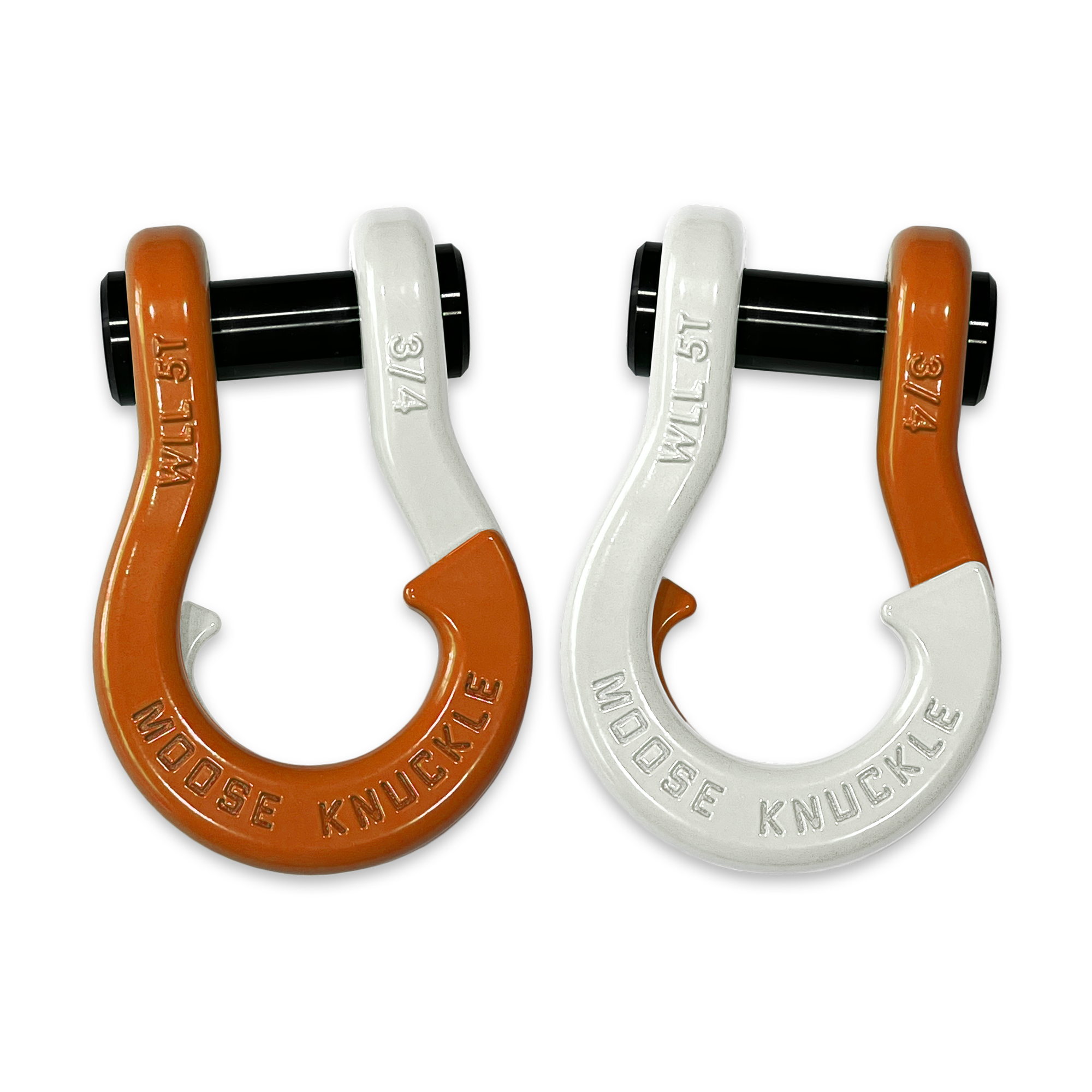 Jowl Recovery Split Shackle in Obscene Orange and Pure White Combo