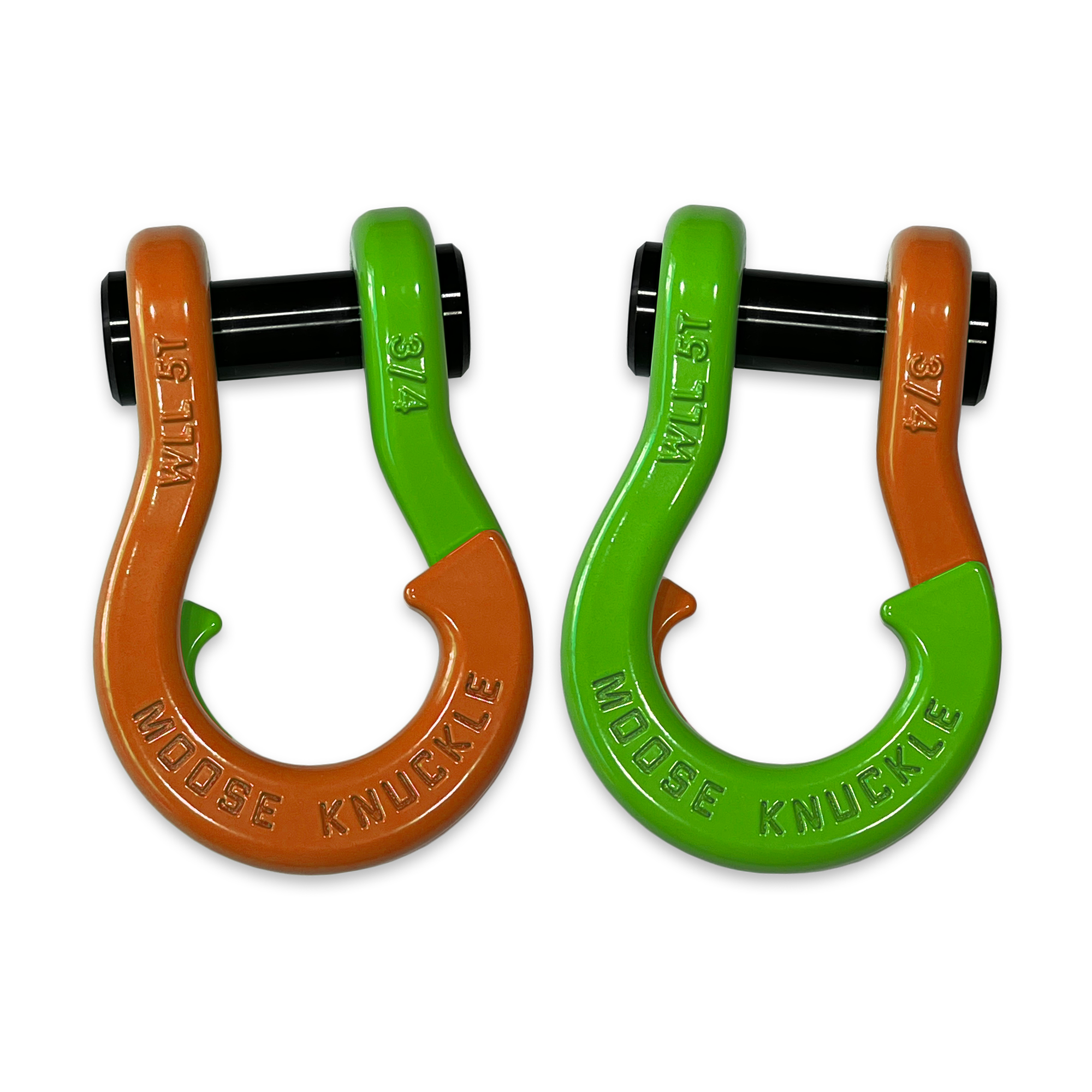 Jowl Recovery Split Shackle in Obscene Orange and Sublime Green Combo