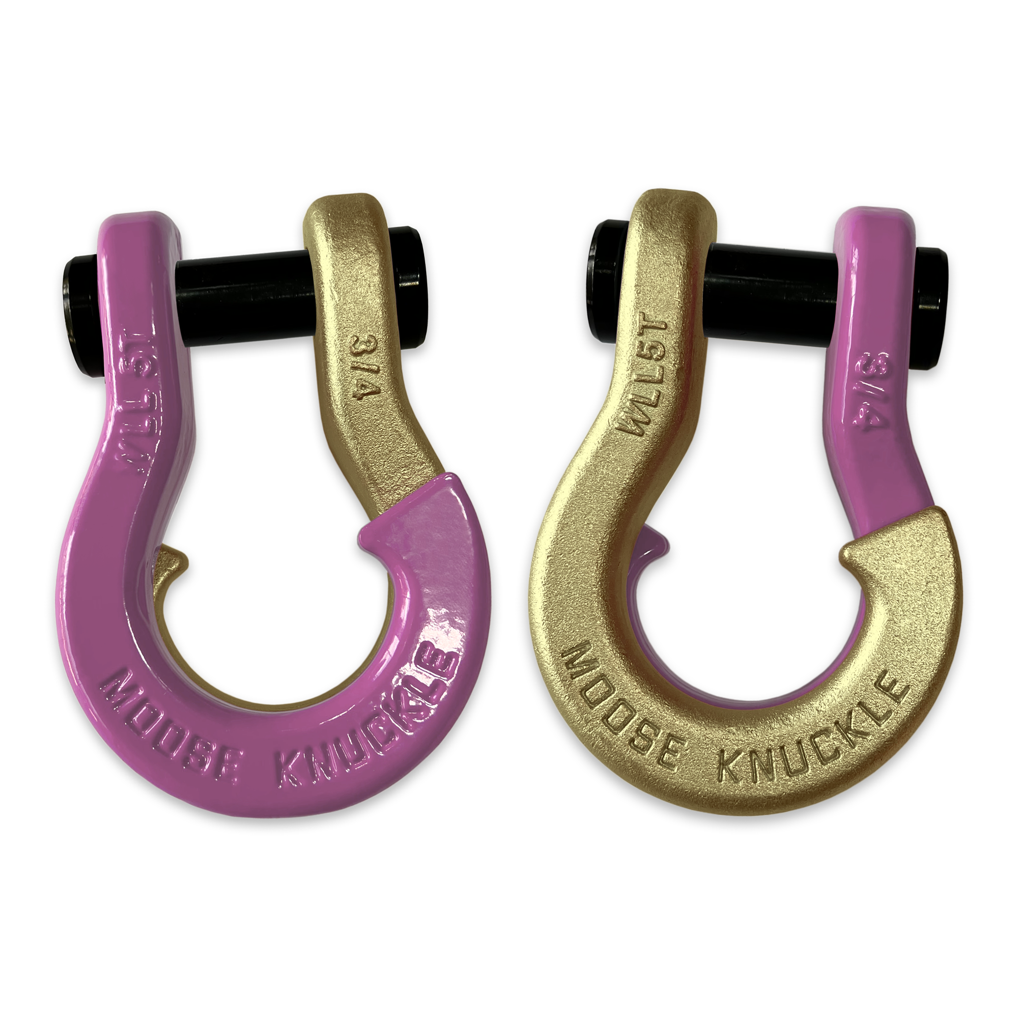 Jowl D-Ring Tow Recovery Shackle (Pretty Pink and Brass Knuckle Combo)