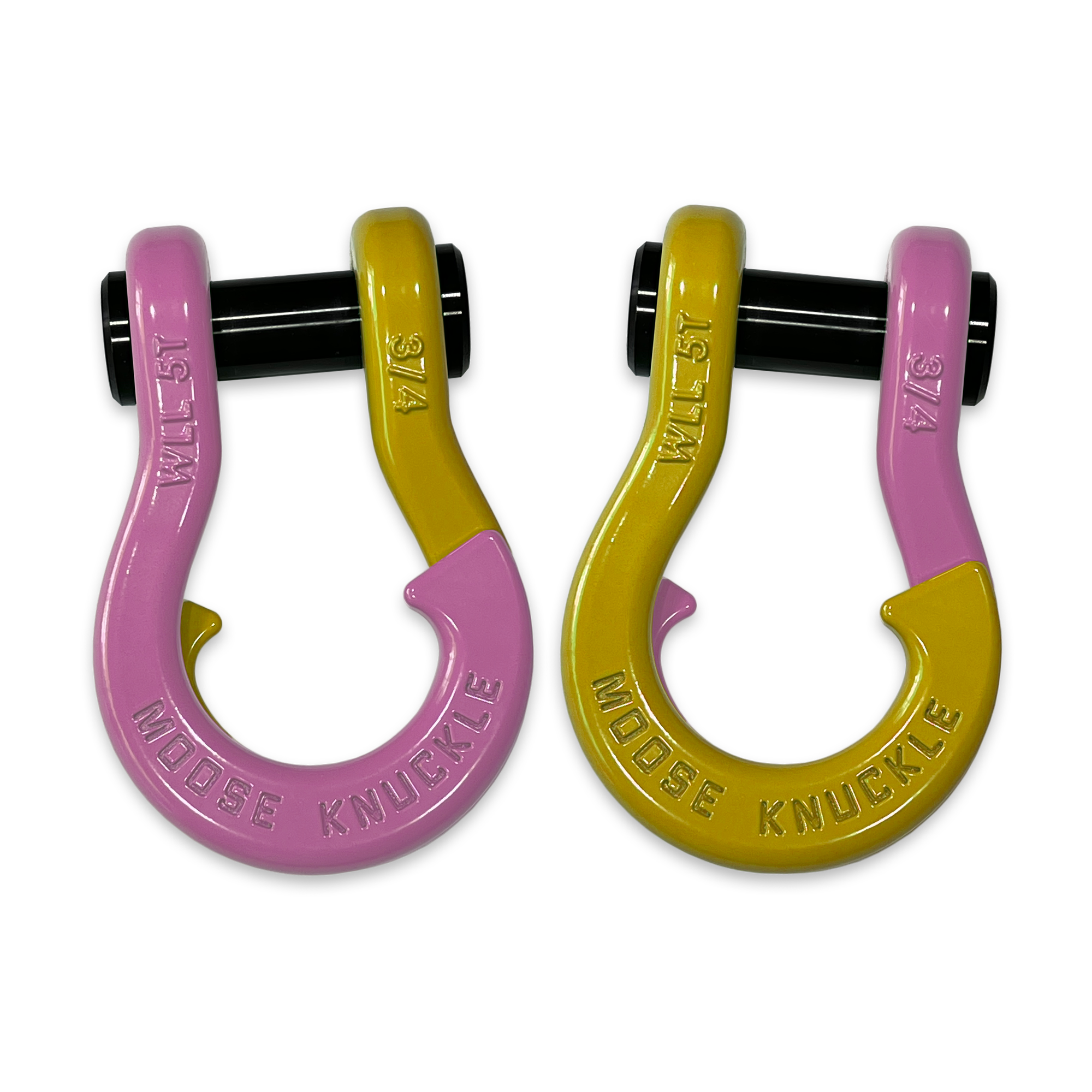 Jowl D-Ring Tow Recovery Shackle (Pretty Pink and Detonator Yellow Combo)