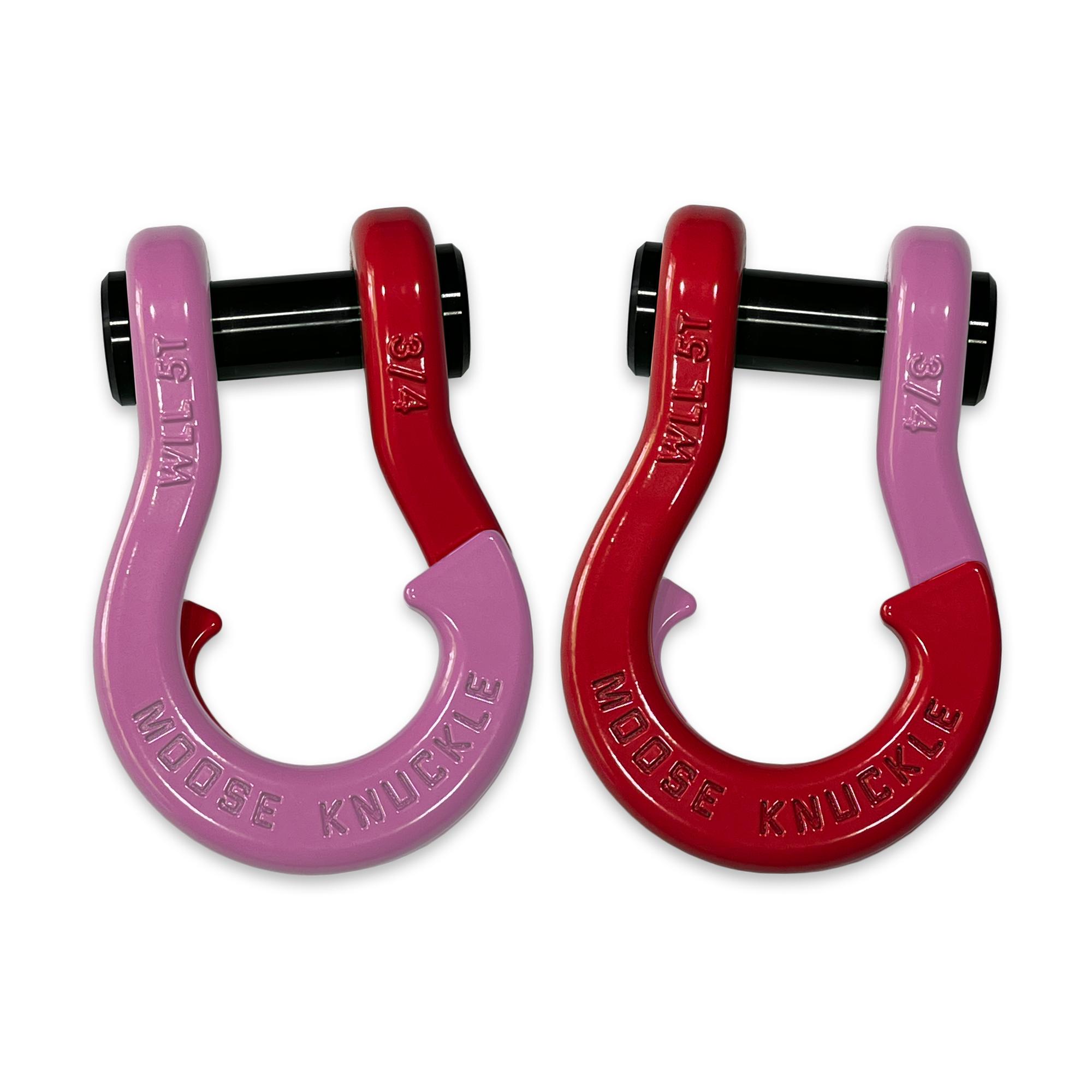 Jowl D-Ring Tow Recovery Shackle (Pretty Pink and Flame Red Combo)