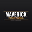 Maverick Overland Australia clear decal, 180 x 65mm, white and gold lettering