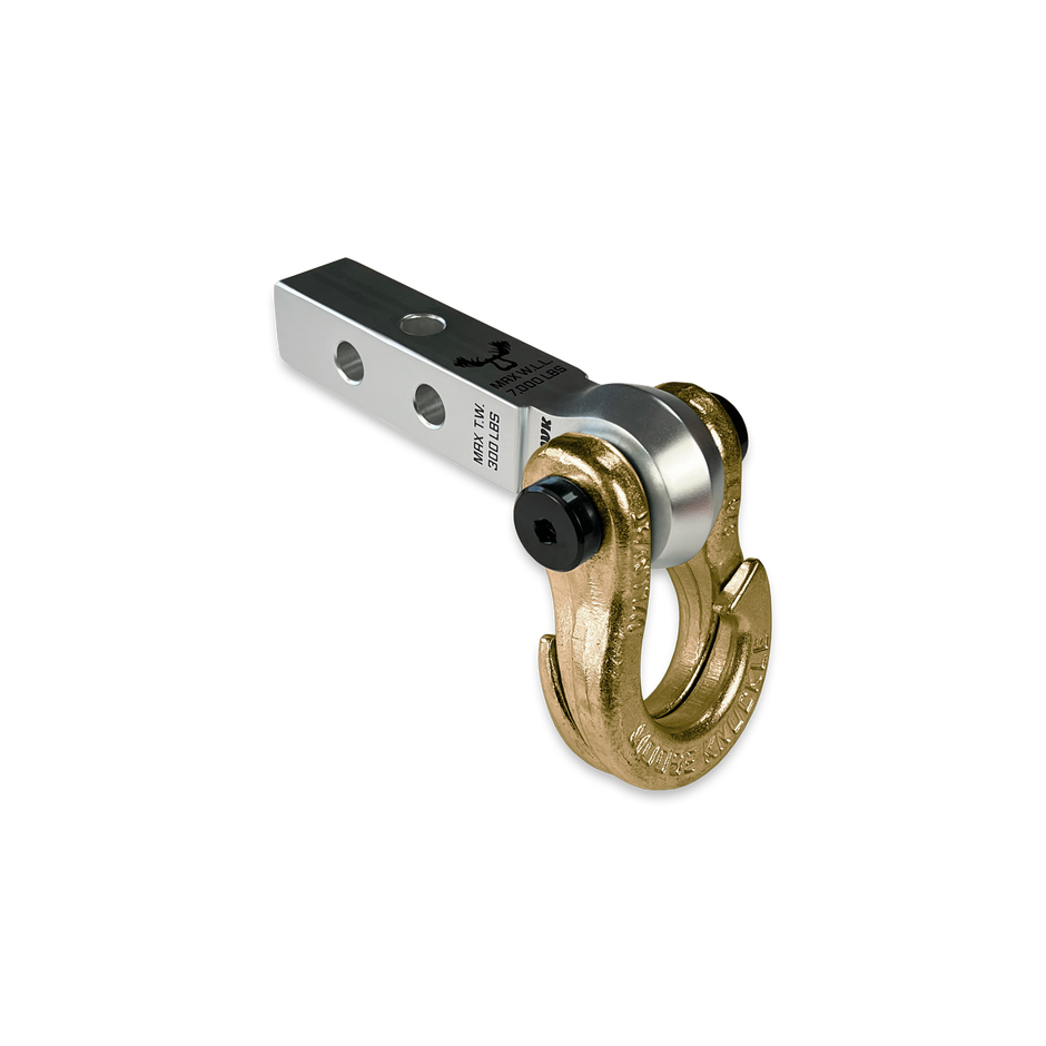 Jowl 5/8 Split Shackle & 1.25 Receiver (Atomic Silver and Brass Knuckle)