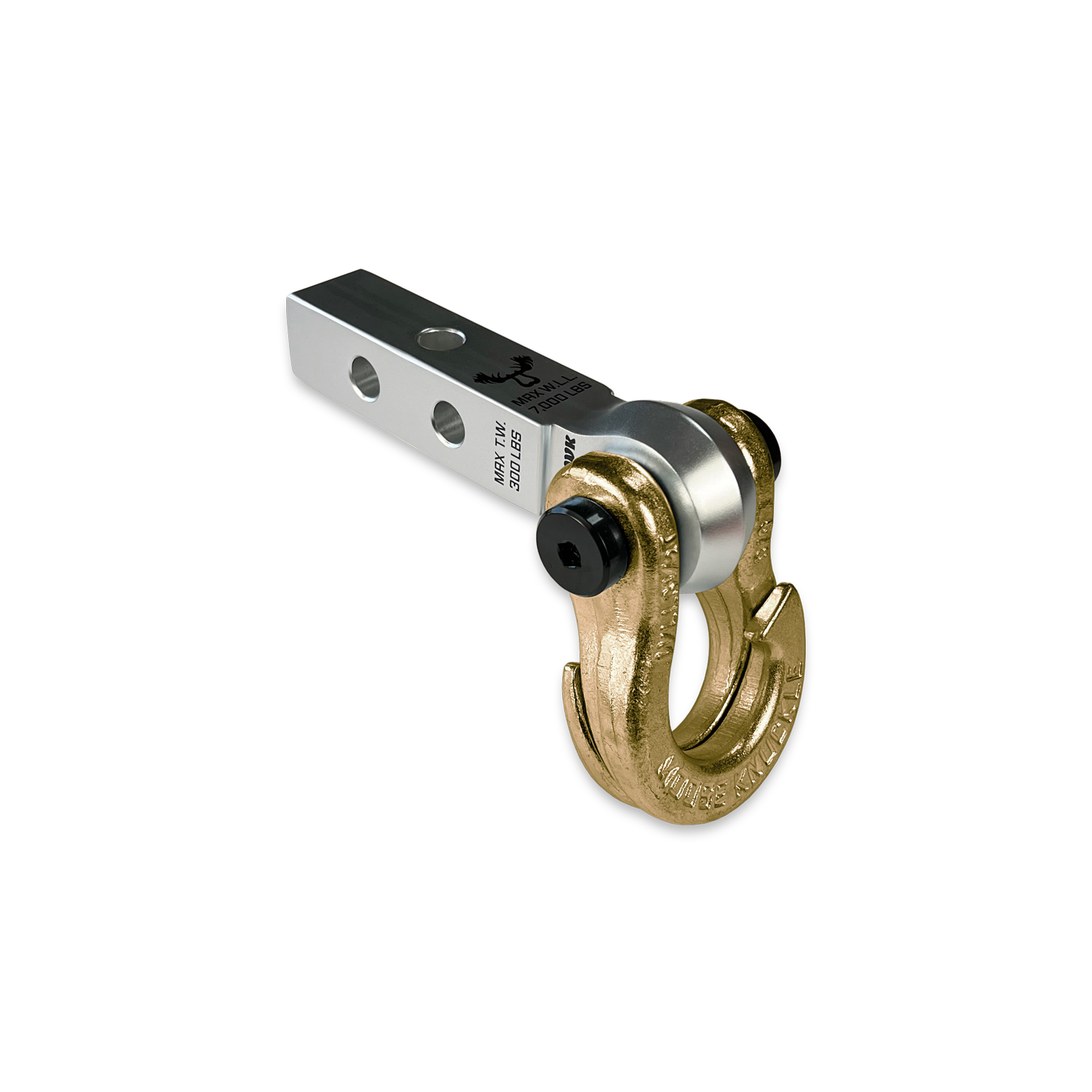 Jowl 5/8 Split Shackle & 1.25 Receiver (Atomic Silver and Brass Knuckle)