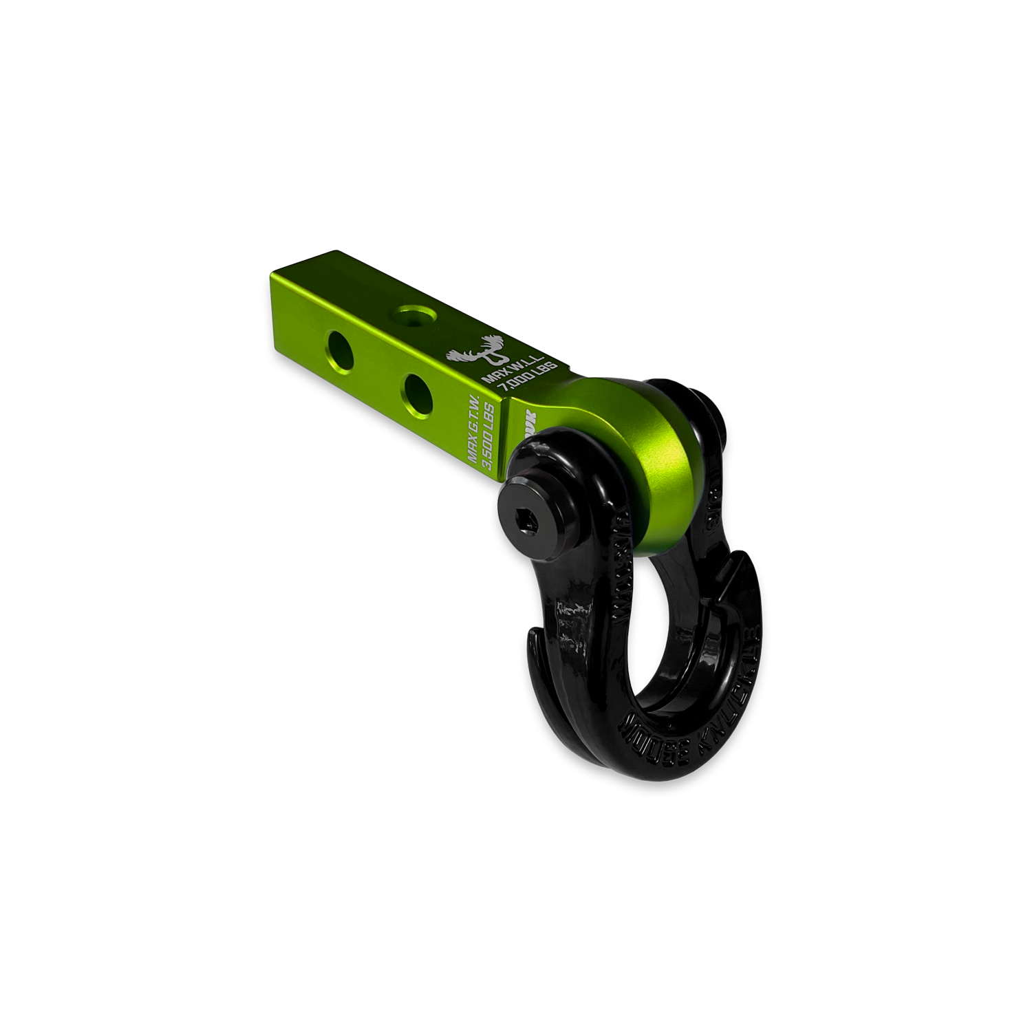 Jowl 5/8 Split Shackle & 1.25 Receiver (Bean Green and Black Hole)