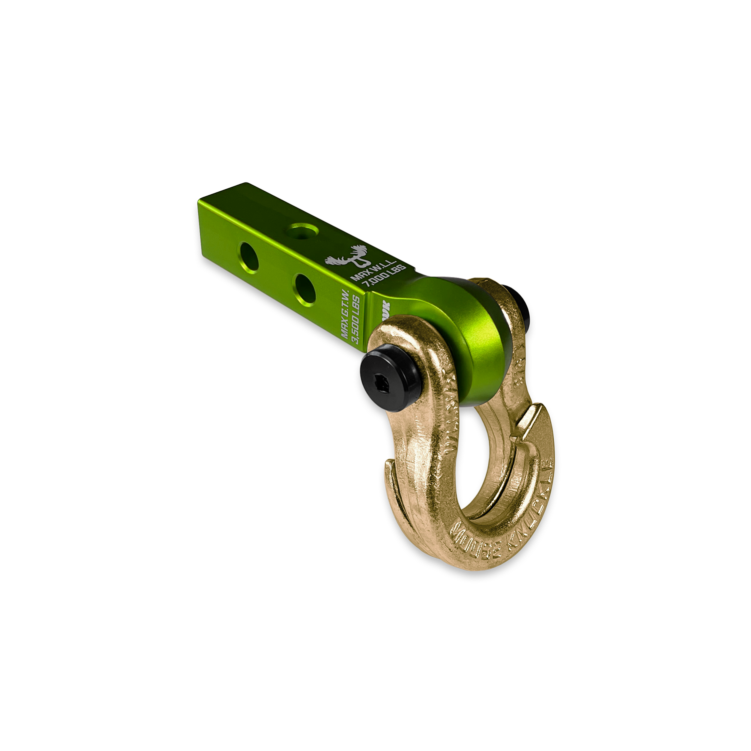 Jowl 5/8 Split Shackle & 1.25 Receiver (Bean Green and Brass Knuckle)