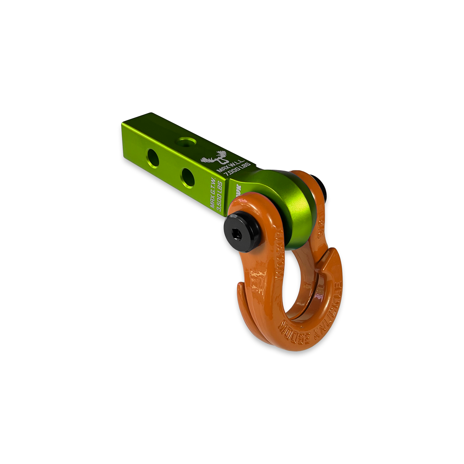 Jowl 5/8 Split Shackle & 1.25 Receiver (Bean Green and Obscene Orange)