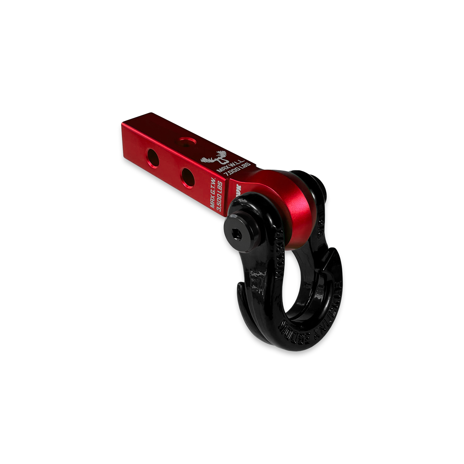 Jowl 5/8 Split Shackle & 1.25 Receiver (Red Rum and Black Hole) Left
