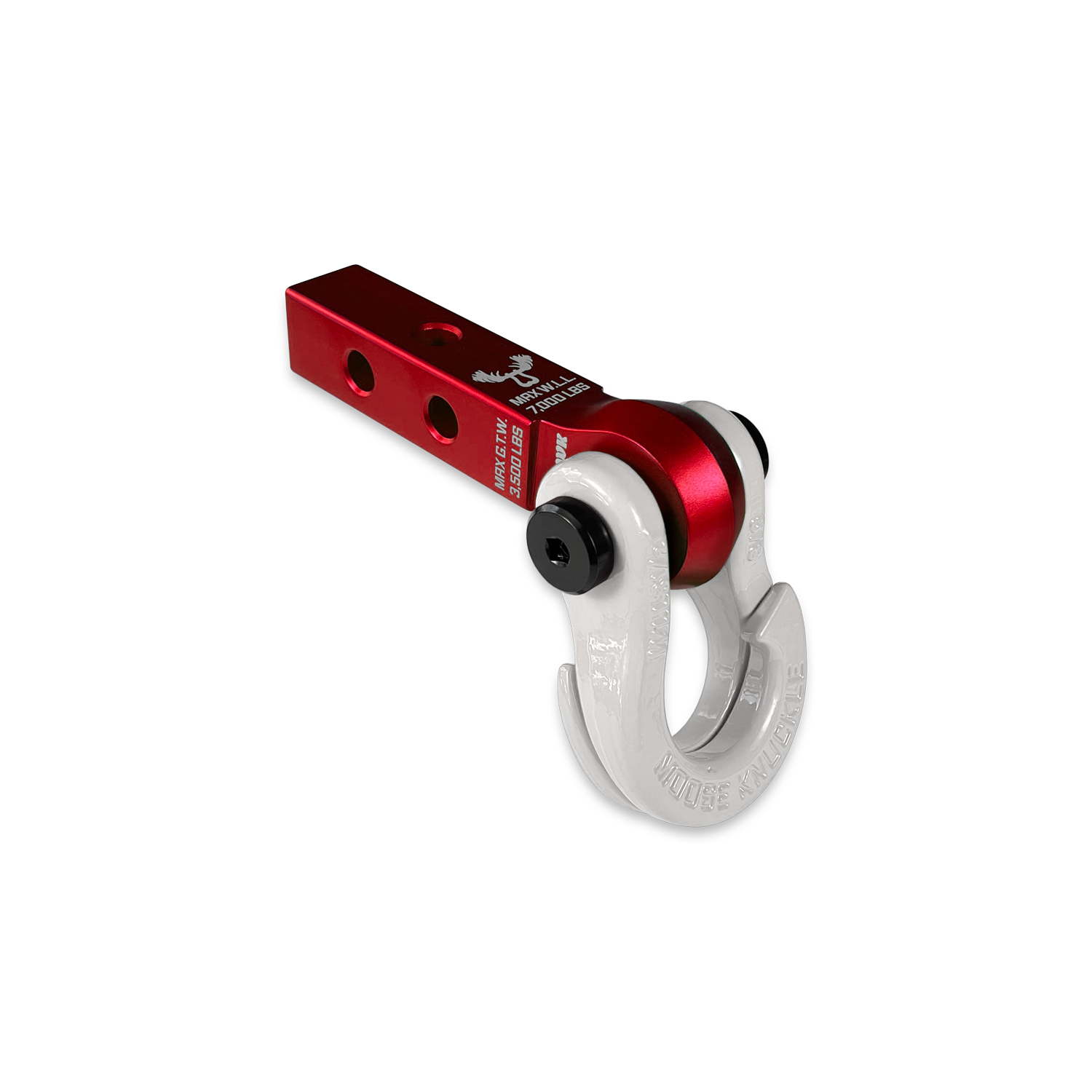 Jowl 5/8 Split Shackle & 1.25 Receiver (Red Rum and Pure White) Left