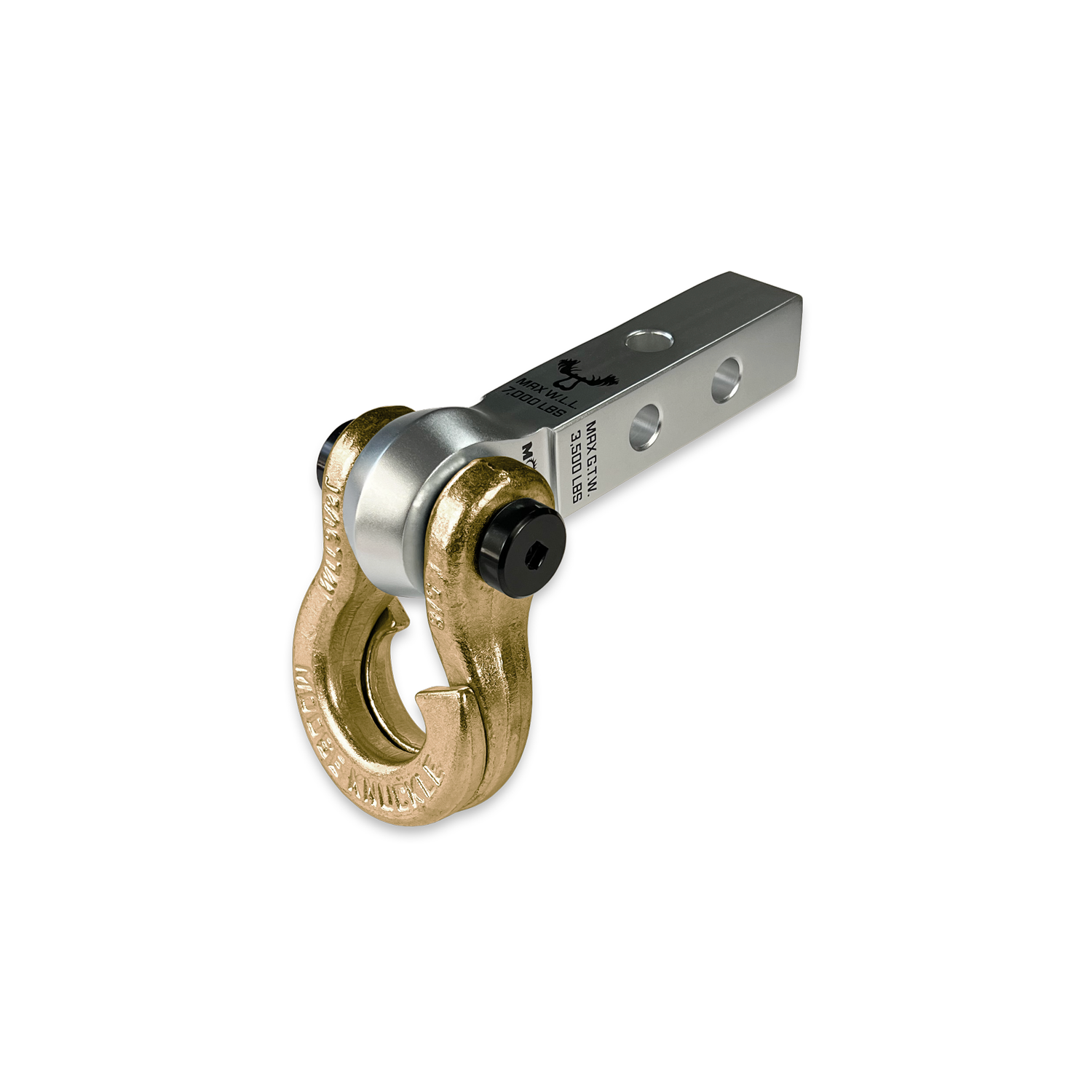 Jowl 5/8 Split Shackle & 1.25 Receiver (Atomic Silver and Brass Knuckle)
