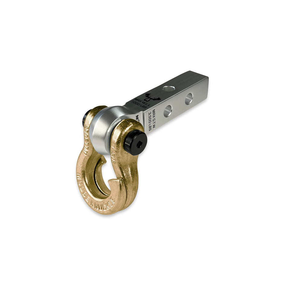 Jowl 5/8 Split Shackle & 1.25 Receiver (Atomic Silver and Brass Knuckle)