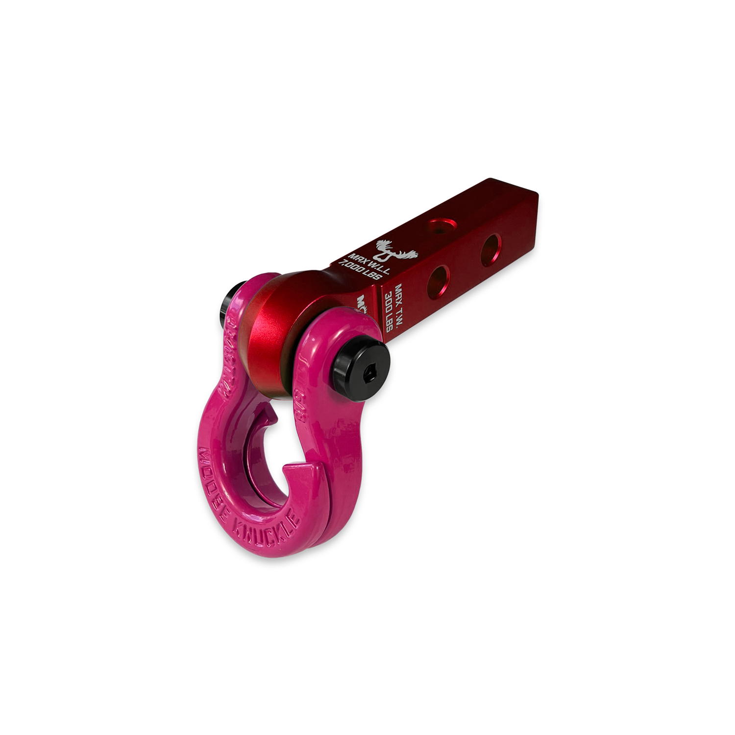 Jowl 5/8 Split Shackle & 1.25 Receiver (Red Rum and Pogo Pink) Right