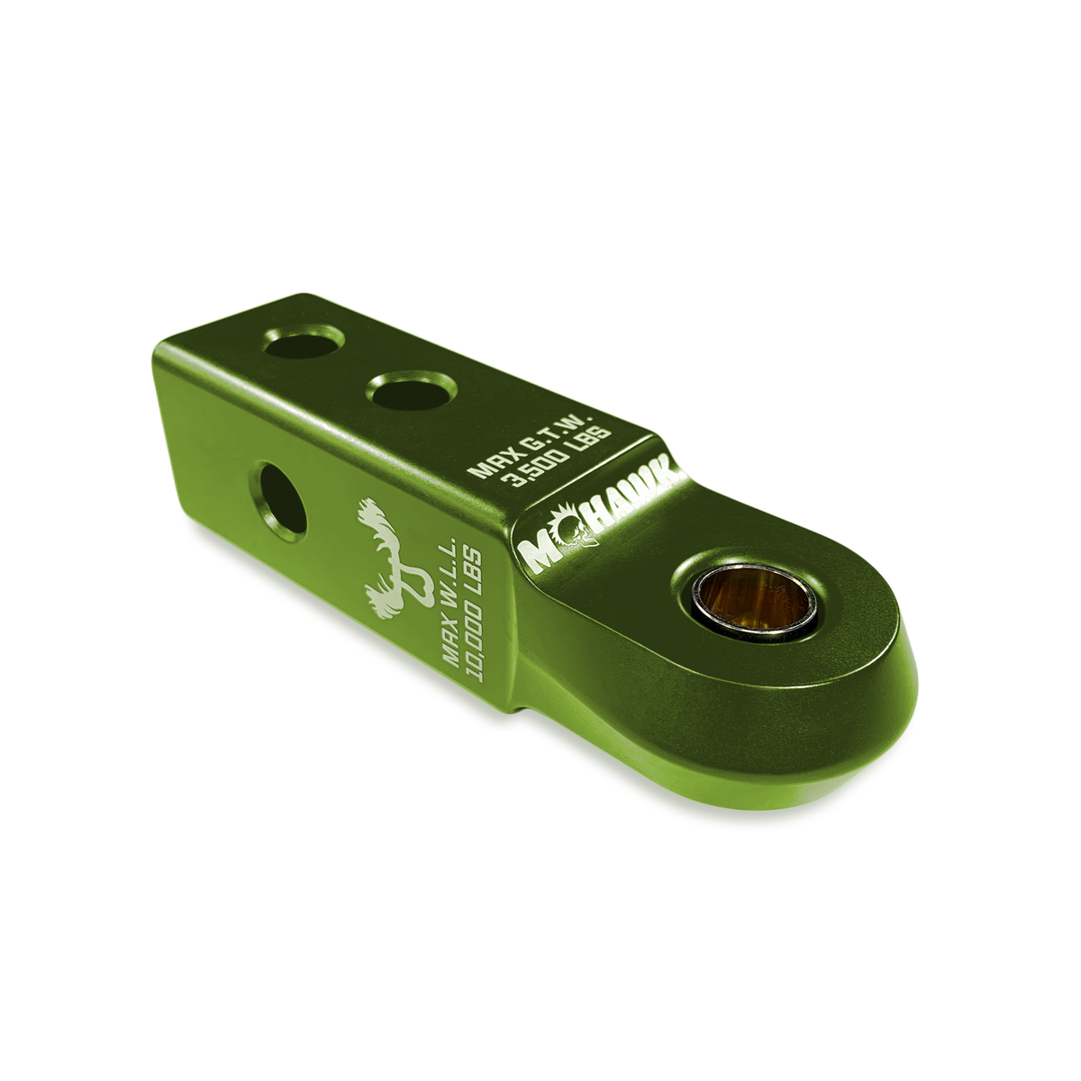 Bean Green Moose Knuckle Offroad Mohawk 2.0 Combination D-Ring Shackle Receiver and Ball Hitch Receiver for Soft Shackles, 3/4