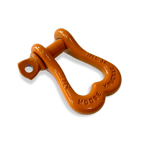 Moose Knuckle XL Obscene Orange Bow D-Ring 3/4" Shackle for Off-Road Closed Loop 4x4 and SxS Vehicle Recovery