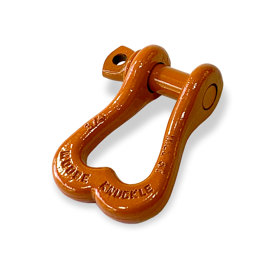 Moose Knuckle XL Obscene Orange Powder Coated Colored Shackle for Tow Straps, Off Roading and Truck Nuts Vehicle Recovery