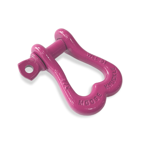 Moose Knuckle XL Pretty Pink Bow D-Ring 3/4" Shackle for Off-Road Closed Loop 4x4 and SxS Vehicle Recovery