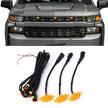 (3pcs/set) LED Front Grille Lights Raptor Style Amber Light Fit for Chevrolet Silverado 1500 2016-2021-Smoked shell