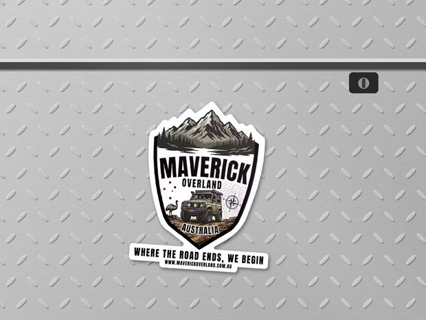 Mock-up: Road Ends sticker on an aluminium checker-plate toolbox