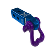 Moose Knuckle Offroad XL Grape Escape Purple D-Ring Shackle and Blue Pill Mohawk 2.0 Shackle Receiver Combo for off-roading vehicle recovery and towing.