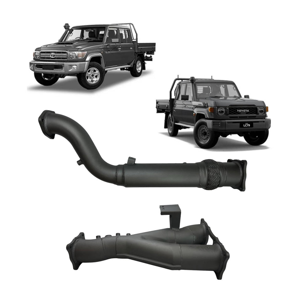 Redback Extreme Duty DPF Adaptor Twin 4in Exhaust for Toyota Landcruiser 79 Series Single and Double Cab (11/2016 - on) - TLX442240-PA